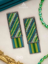 Pravish - The Colorful Rains - Cutdana Hand Embroidered Earrings