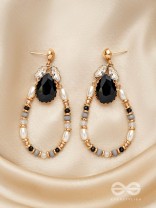 The Dusky Dazzle- Golden Embellished Earrings