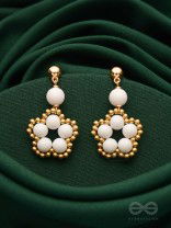 The Winter Bloom- Golden Embellished Earrings
