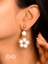 The Winter Bloom- Golden Embellished Earrings