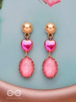 The Blushing Heart- Golden Embellished Earrings