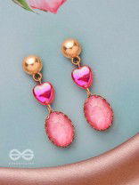 The Blushing Heart- Golden Embellished Earrings