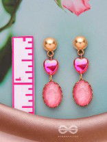 The Blushing Heart- Golden Embellished Earrings