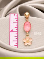 The Rosy Paradise- Golden Enamelled Earrings