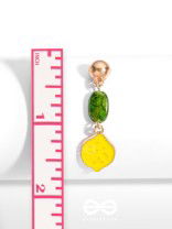 The Lemon Twist- Golden Enamelled Earrings