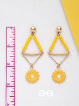 The Marigold Swing- Golden Enamelled Earrings