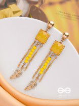 The Frosted Maple - Golden Embellished Earrings