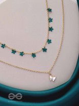 The Mystic Flutters - Golden Layered Necklace With Anti-Tarnish Coating