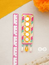 Bimbita- The Mirror Image- Glass Beads & Mirror Lace Embroidered Earrings