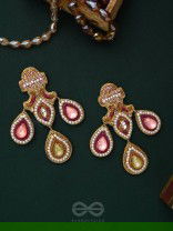 Adhiruh - The Enchanted Throne - Beads, Dabka And Stones Hand Embroidered Earrings