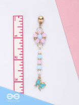 The Hovering Butterfly - Golden Embellished Earrings