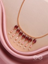 Pink It Up - Golden Embellished Necklace With Anti-Tarnish Coating 