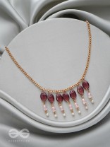 Pink It Up - Golden Embellished Necklace With Anti-Tarnish Coating 