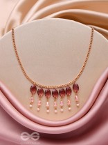 Pink It Up - Golden Embellished Necklace With Anti-Tarnish Coating 