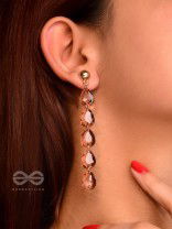The Rose-Tinted Rains - Golden Embellished Earrings