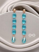 The Sapphire Seduction- Golden Embellished Earrings