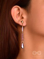 The Lavender Falls- Golden Embellished Earrings