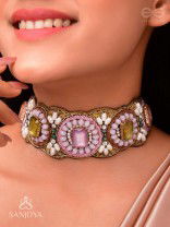 Srija- The String of Flowers- Pearls & Stones Embroidered Choker Necklace