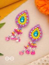 Samvarta - The Rain Cloud - Stone, Beads And Sequins Hand Embroidered Earrings