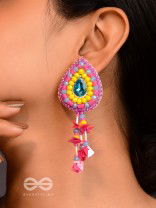 Samvarta - The Rain Cloud - Stone, Beads And Sequins Hand Embroidered Earrings