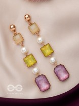 The Vibrant 'Color'burst- Golden Embellished Earrings