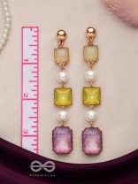 The Vibrant 'Color'burst- Golden Embellished Earrings