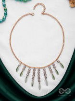 The Alluring Autumn- Golden Embellished Necklace With Anti-Tarnish Coating 