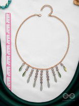 The Alluring Autumn- Golden Embellished Necklace With Anti-Tarnish Coating 