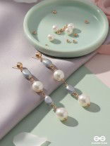 The Twilight Charm- Golden Pearl Earrings