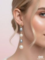 The Twilight Charm- Golden Pearl Earrings