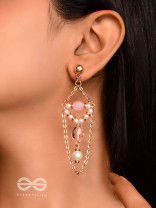 The Strawberry Swing- Golden Pearl Earrings