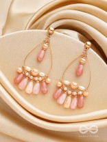 The Rose Shower- Golden Embellished Earrings