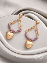 The Lilac Love- Golden Embellished Earrings