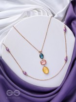 The Cosmic Cluster- Golden Embellished Layered Necklace With Anti-Tarnish Coating 