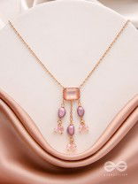 The Lavender Hues- Golden Embellished Necklace With Anti-Tarnish Coating 