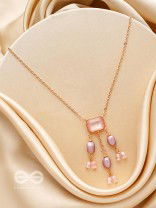 The Lavender Hues- Golden Embellished Necklace With Anti-Tarnish Coating 