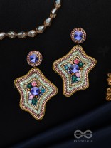 Ilvakaa- The Glorious Star- Stones & Beads Embroidered Earrings
