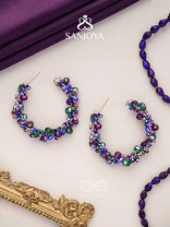 Aarksha- The Radiant Constellation- Glass Beads Embroidered Earrings