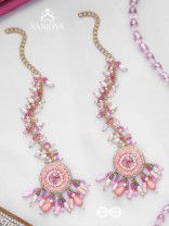 Priyaala- The Flower Vine- Pearls & Sequins Embroidered Chain Earrings