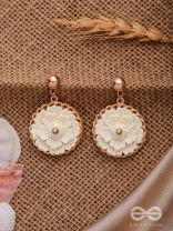 The White Dahlia- Golden Embellished Earrings