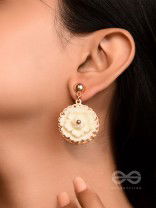 The White Dahlia- Golden Embellished Earrings