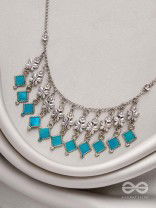 Blossoms n' Butterflies- Oxidised Enamelled Necklace