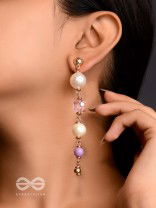 The Orchid Blossoms- Golden Pearl Earrings