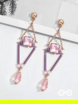 The Pyramid's Shadow- Golden Embellished Earrings