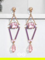 The Pyramid's Shadow- Golden Embellished Earrings