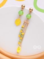 The Lime Splash- Golden Embellished Earrings