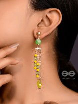 The Lime Splash- Golden Embellished Earrings