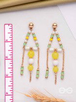 The Glam Chimes- Golden Embellished Earrings