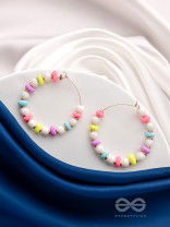 The Sparkling Rainbow- Golden Embellished Earrings