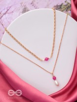 The Cotton Candy- Golden Pearl Layered Necklace